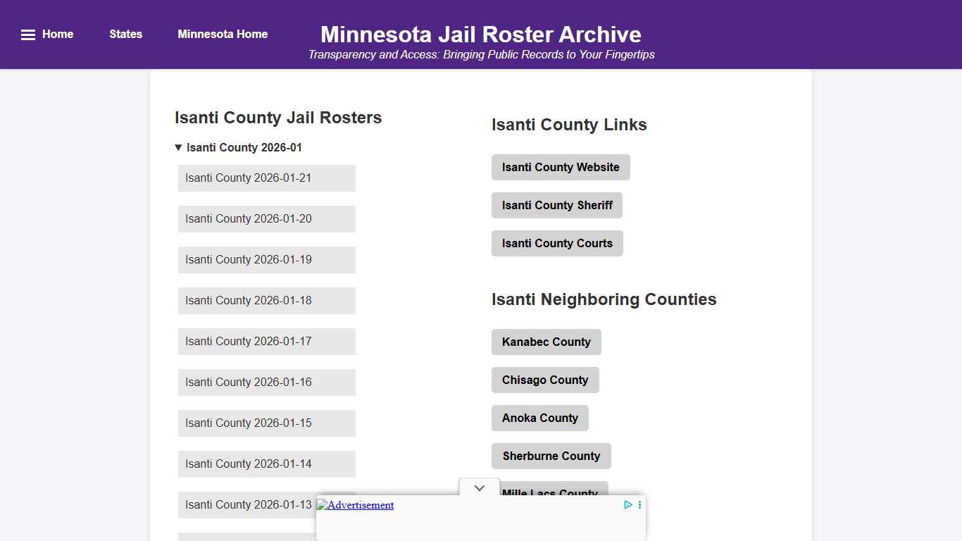 Isanti County - Minnesota Jail Rosters
