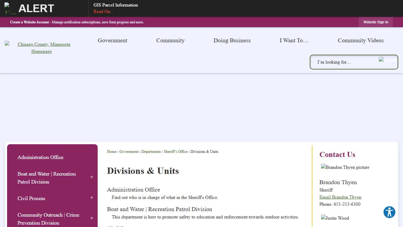 Divisions & Units | Chisago County, MN - Official Website
